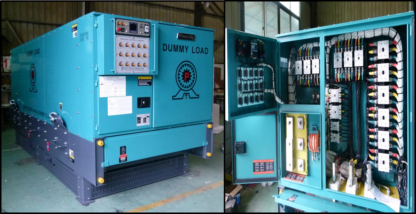 Our 1,500 KW load bank (left) and its electrical workmanship (right).